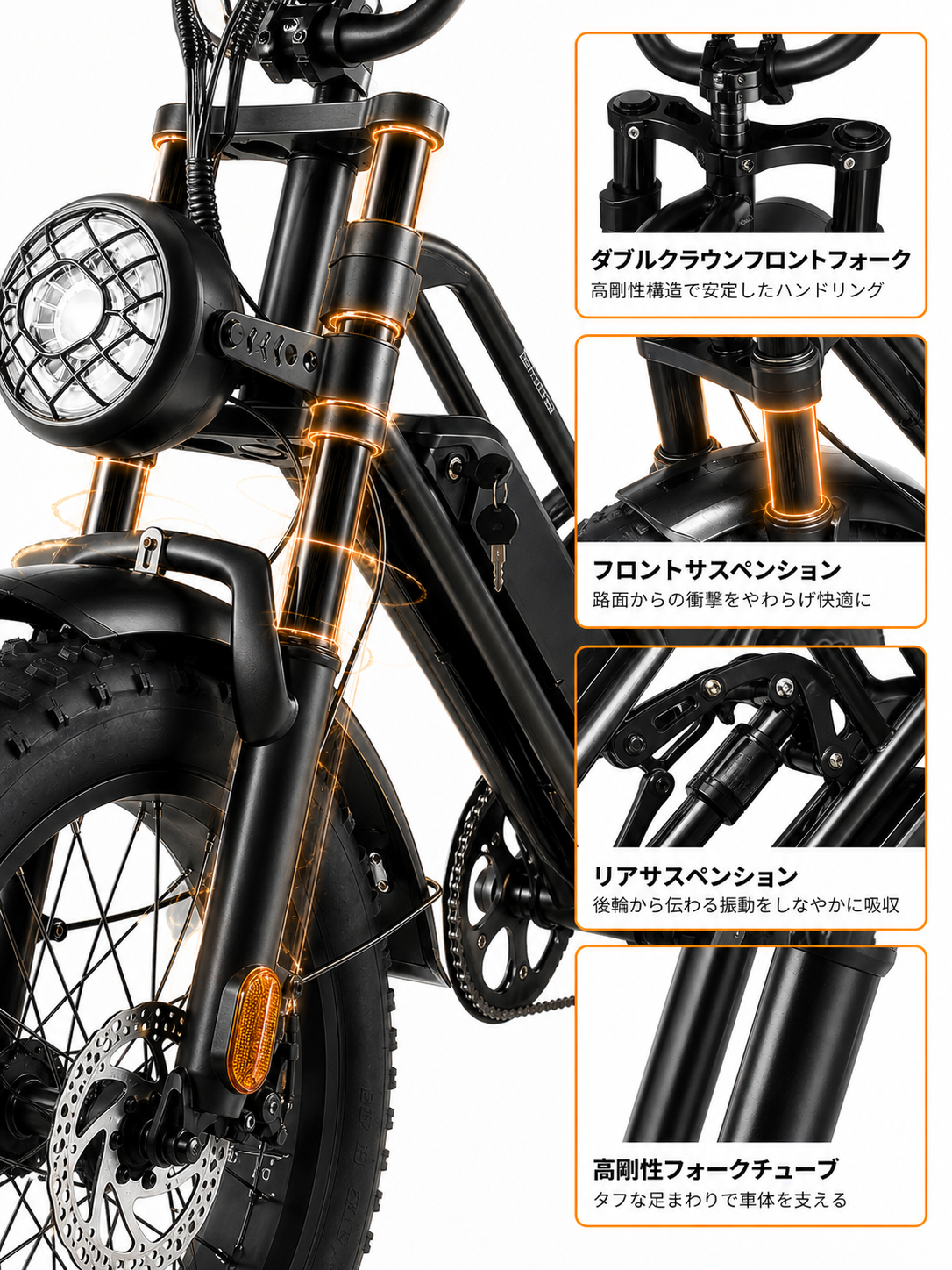 RetroEase DY007 ファットタイヤ電動自転車｜都市とアウトドア向けの