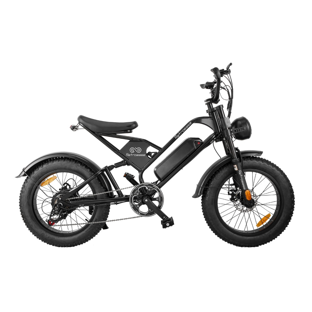 全自動アシスト自転車 ブラック ファットタイヤ48v RetroEase DY007 ファットタイヤ電動自転車｜都市とアウトドア向けの